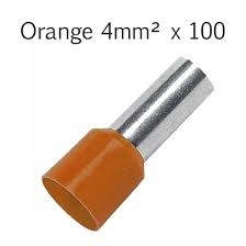 100 embouts de câblage Orange pour câble 4 mm2