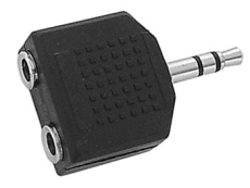 Adaptateur Double Mini Jack 3.5 femelle stéréo vers Mini Jack 3.5 Male stéréo