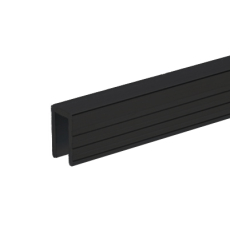 Adam Hall Hardware 6200 BLK - Profilé chapeau en aluminium pour panneau de 7 mm, anodisé noir, prix au mètre