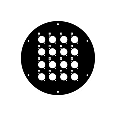 Adam Hall Cables 70226 D 16 - Plaque avant pour enrouleur de câble 70226 avec 16 perçages au format D