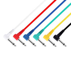 Adam Hall Cables 3 STAR IRR 0015 SET - Lot de 6 câbles patch 6,3 mm jack coudé mono 0,15 m