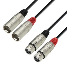 Câble audio 2 x XLR mâles vers 2 x XLR femelle, 1m