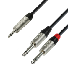 Câble Audio REAN Mini-Jack 3,5 mm stéréo vers 2 x Jack 6,35 mm mono 6m