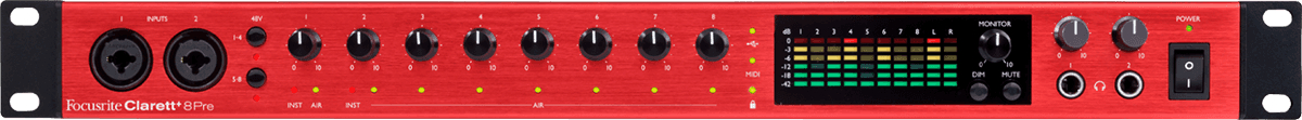 Clarett+ 8PRE FOCUSRITE - Interface audio 18/20