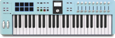 ESSENTIAL3-49-AQU ARTURIA - Clavier MIDI 49 touches Aquamarine, contrôleurs DAW, pads, encodeurs
