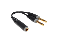 AYU-5 Klotz Cordon adaptateur Jack 6.35 mono femelle vers 2 jack 6.35 mono mâles