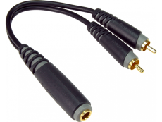 AYU-6 Klotz - Adaptateur Jack 6.35 mono femelle vers 2 RCA mâle