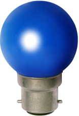 Ampoule sphérique B22 230V 15W bleu opale
