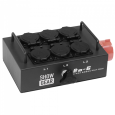 BO-6-PW Showgear - boitier distributeur 1 p17 tetra 16a vers 6 Shucko femelle 16A