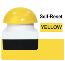 Bouton Poussoir champignon  IP67 Jaune 1NO 1NC