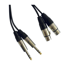Câble duo jack stéréo 6.35 TRS vers XLR femelle longueur 1.5m