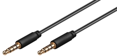 Câble jack 3.5mm mâle vers jack 3.5 mâle TRRS 4-pin stéréo et micro 50cm noir