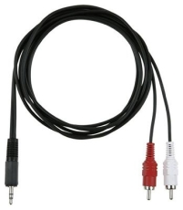 cordon adaptateur 2 RCA Cinch Males vers 1 minijack 3.5mm male stéréo 5m