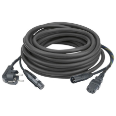 cable d'alimentation et audio shuko M vers IEC femelle + XLR mf 15m