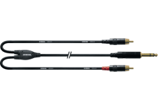 Cordon Jack stéréo mâle 6,35 vers 2 RCA 3m