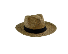 chapeau style panama en paille avec bandeau noir