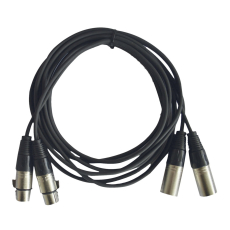 Cordon audio double XLR mâle - femelle longueur 60cm