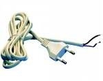 Cordon d'alimentation avec prise unipolaire blanc 1,8m