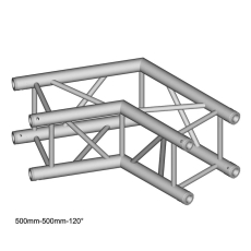 Angle à 120° structure alu carrée Duratruss DT34-C22-L120 avec kit de jonction