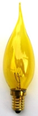 Lampe E14 Flamme coup de vent jaune 230V 15W code 006077
