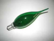 Lampe E14 Flamme coup de vent verte 230V 15W