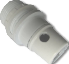Douille blanche E14 sortie laterale mi filetée avec bague