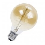 Ampoule E27 230V 35W GLOBE 80mm dorée filament carbone
