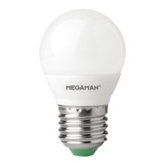 Ampoule sphérique E27 Megaman 230V LED 3W BLANC CHAUD 2800K