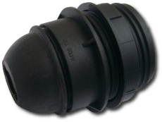 Douille plastique noire E27 mi filetée avec bague sortie sur tige M10X1