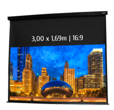Ecran de projection motorisé 3,00 x 1,69m - Format 16:9 - Carter noir-