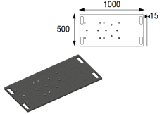 Embase Acier Noire ASD pour SX 290, SZ 290, SC 300, SR 5030, 1000x500 trou centré déporté