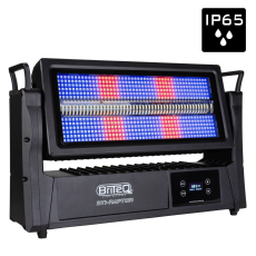BTI-RAPTOR Briteq - Stroboscope motorisé IP65 haute puissance, 144 LEDs blanches 8 sections, 576 LEDs RGB 16 zones