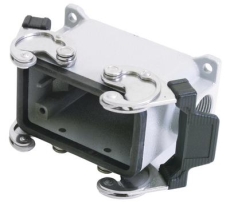 Embase haute avec verrouillage et sortie latérale pour harting 10 pôles