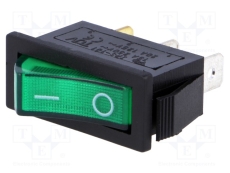 Interrupteur à bascule lumineux Vert 1NO On-Off