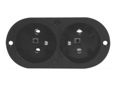 Embase femelle secteur double à encastrer