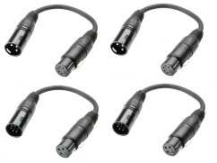 Lot de 2 adaptateurs DMX XLR5 vers 3 + 2 adaptateurs XLR3 vers 5 broches