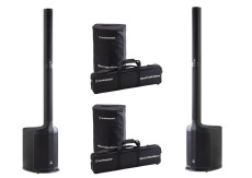 Pack de 2 MOJO1200LINEEVO Audiophony enceinte à colonne 2x 300W RMS avec bluetooth, mixeur et DSP + housses