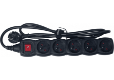 Multiprise 5 prise 16A noire avec interrupteur