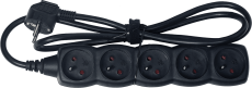 Multiprise 5 prises noire longueur câble 1.2m