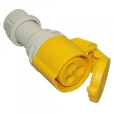 Prise P17 femelle 16A 3 points 110V IP44 jaune