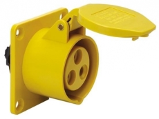 Embase P17 femelle 16A 3 points 110V IP44 jaune