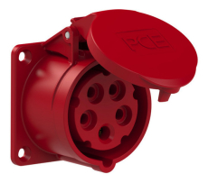 Embase P17 femelle 16A tétrapolaire 5 broches  IP44 Standard à vis