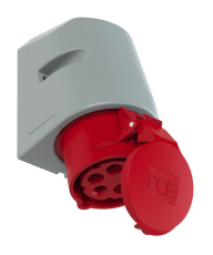 Socle incliné P17 femelle 16A tétrapolaire 5 broches P44 Turbo Twist