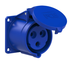 embase P17 femelle 32A Monophasé 3 points 240V IP44 bleue Standard à vis