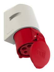 Socle incliné P17 femelle 32A  tétrapolaire 5 broches IP44 Standard à vis