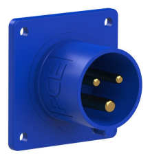 Embase P17 male 16A monophase 3 points 240V IP44 Turbo twist