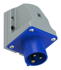 Socle P17 male incliné 16A monophasé 3 points IP44 Turbo Twist