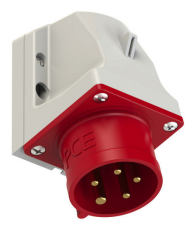 Socle incliné P17 male 16A tétrapolaire 5 broches  IP44 Standard à vis