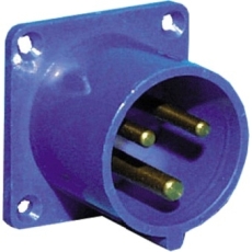 embase P17 male 32A monophasé 3 points 240V IP44 bleue