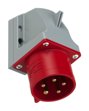 Socle P17 male incliné 32A  tétrapolaire 5 broches IP44 Turbo twist